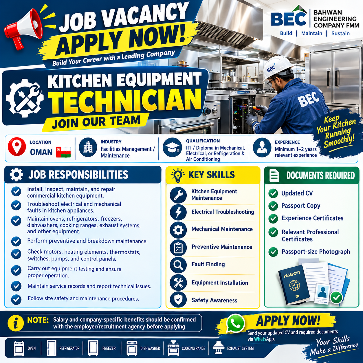 Kitchen Equipment Technician